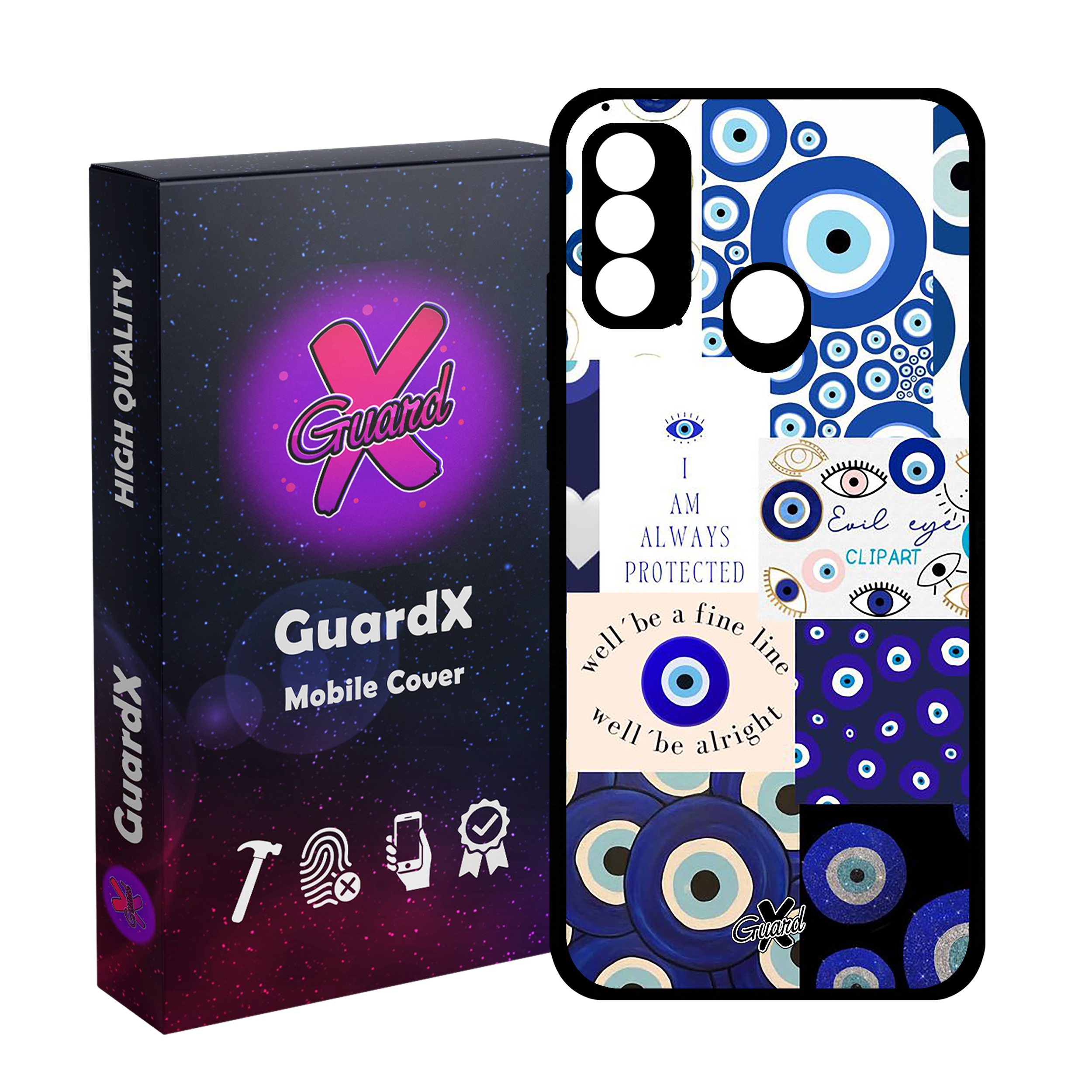 کاور گارد ایکس طرح چشم نظر مدل Glass10430 مناسب برای گوشی موبایل هوآوی P Smart 2020