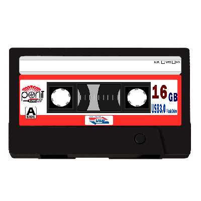  فلش مموری پرلیت یو اس بی طرح نوار کاست مدل C-67-3 ظرفیت 16 گیگابایت