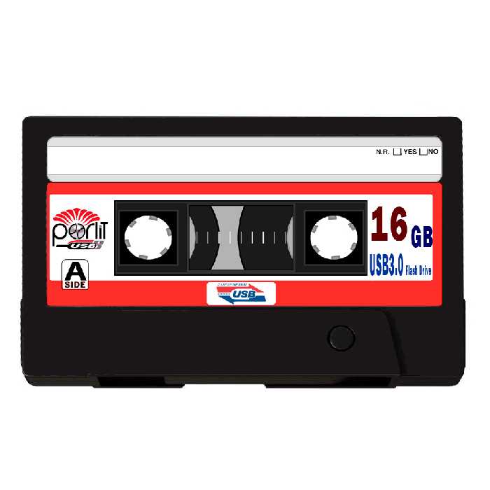  فلش مموری پرلیت یو اس بی طرح نوار کاست مدل C-67-3 ظرفیت 16 گیگابایت