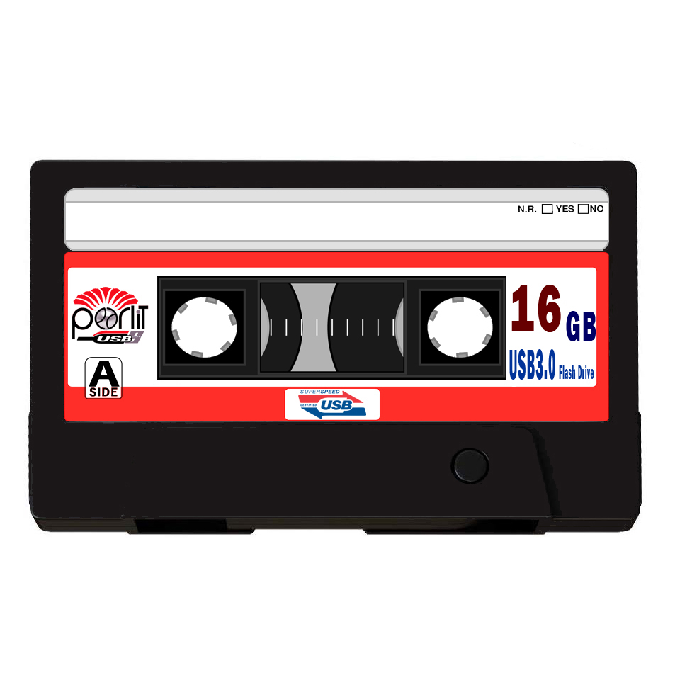  فلش مموری پرلیت یو اس بی طرح نوار کاست مدل C-67-3 ظرفیت 16 گیگابایت