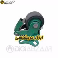 چرخ 10 گردان پویان مدل ترمزدار فولادی لاستیکی سبز