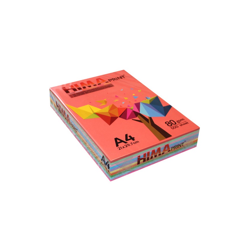 کاغذ رنگی 10 رنگ hima بسته 500 عددی سایز A4