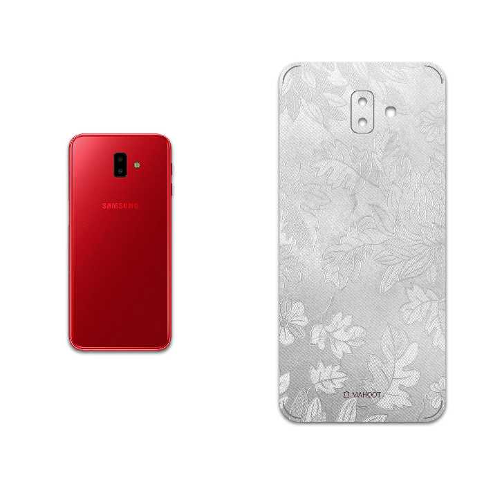 برچسب پوششی ماهوت مدل Silver-Wildflower مناسب برای گوشی موبایل سامسونگ Galaxy J6 Plus