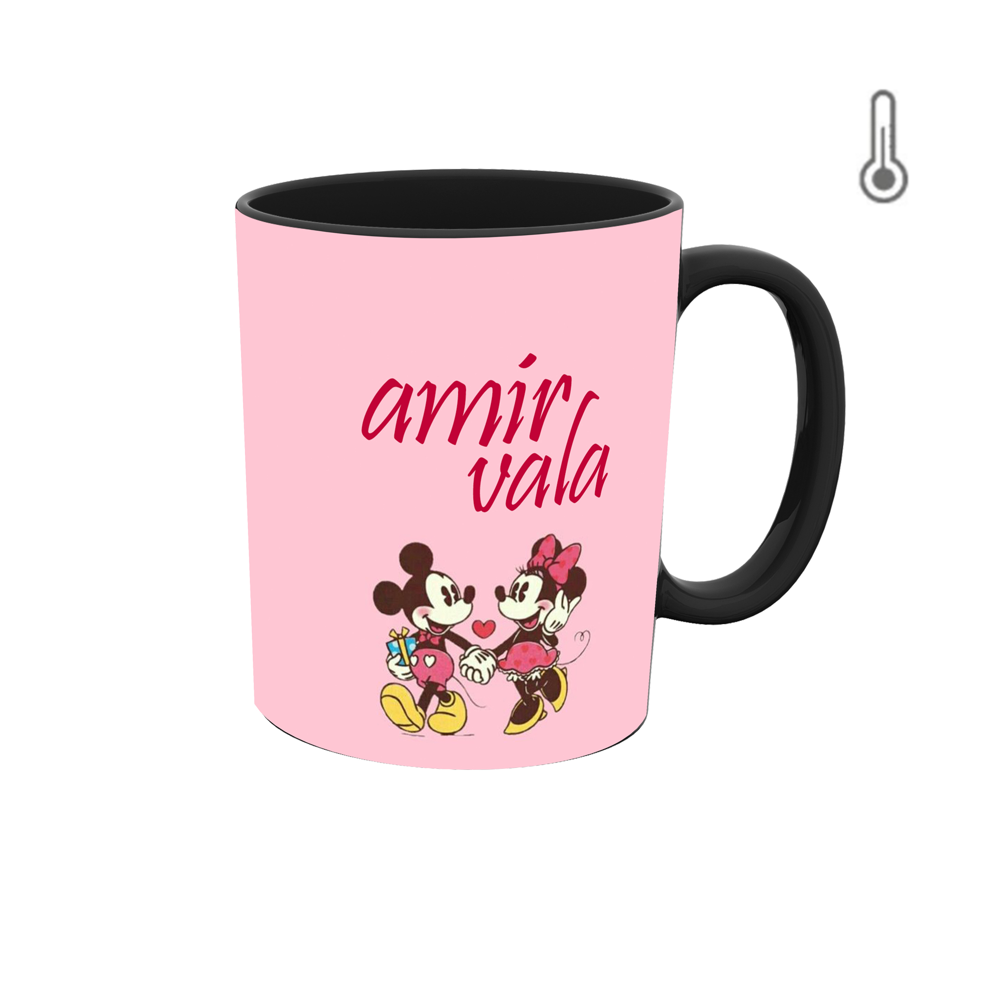 ماگ حرارتی طرح اسم امیروالا مدل قلب روز عشق