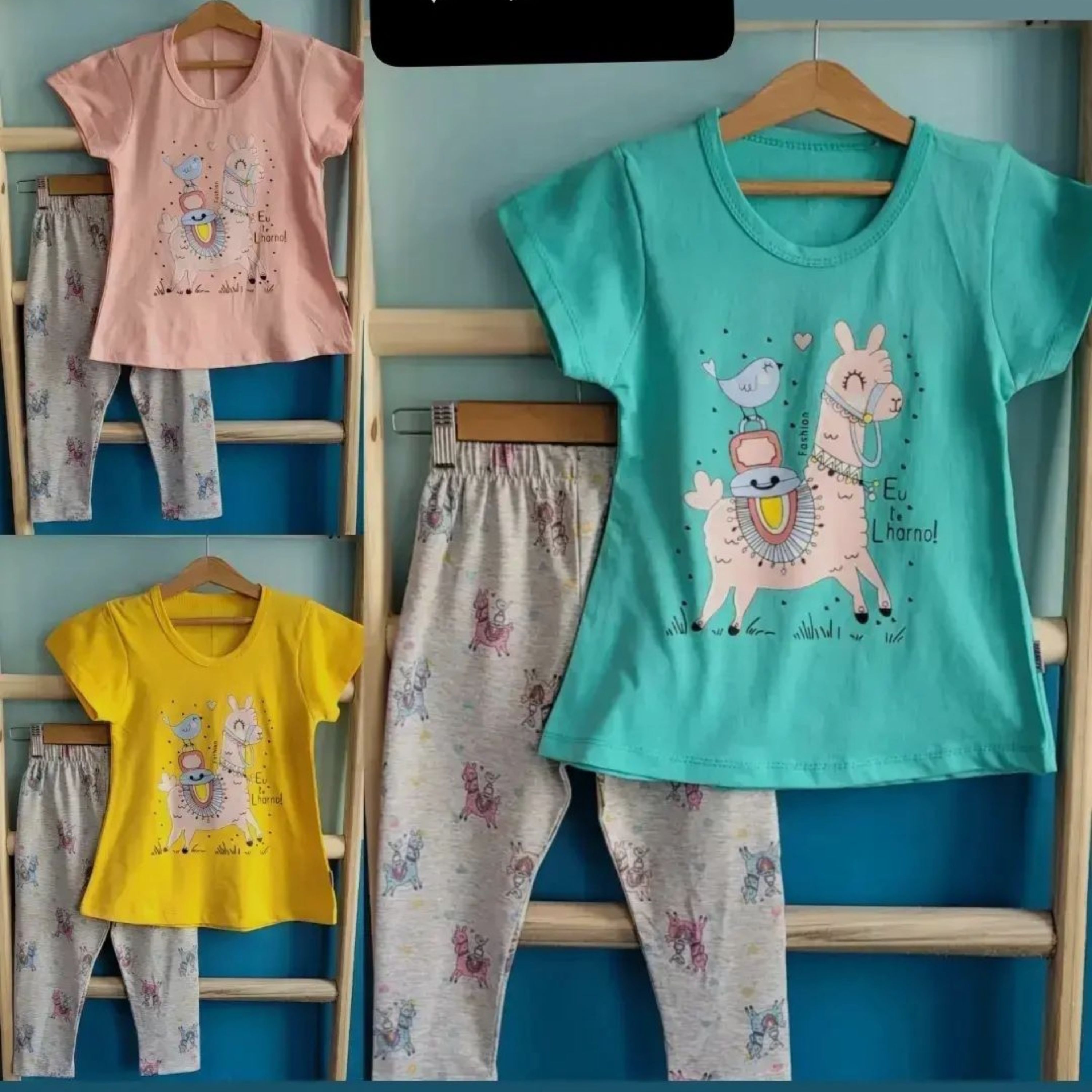 تیشرت و ساپورت دخترانه طرح لاما