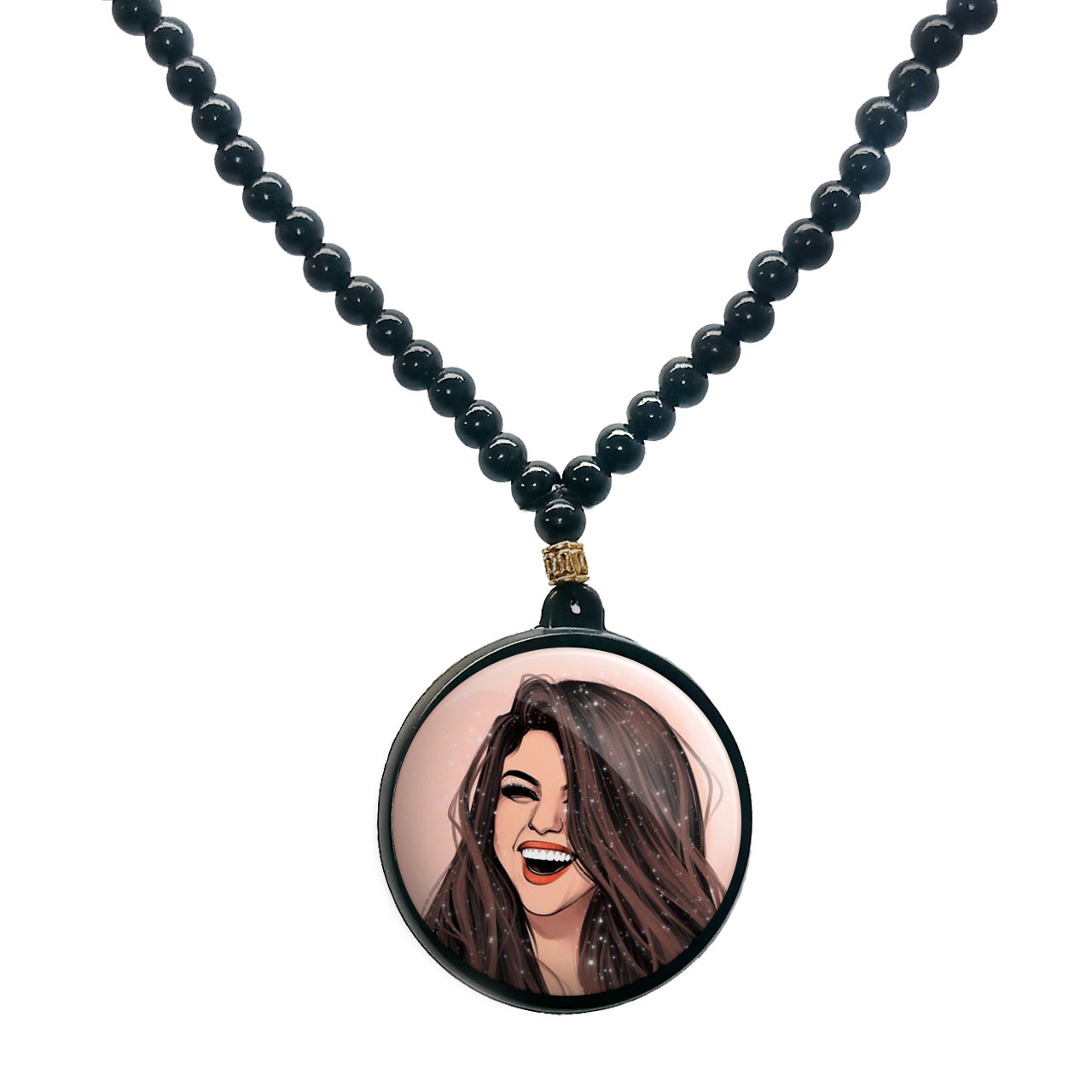 گردنبند پرمانه طرح سلنا گومز کد pmd.1120 مدل دو طرفه