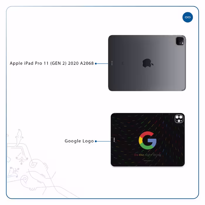 برچسب پوششی ماهوت مدل Google-Logo مناسب برای تبلت اپل iPad Pro 11 (GEN 2) 2020 A2068