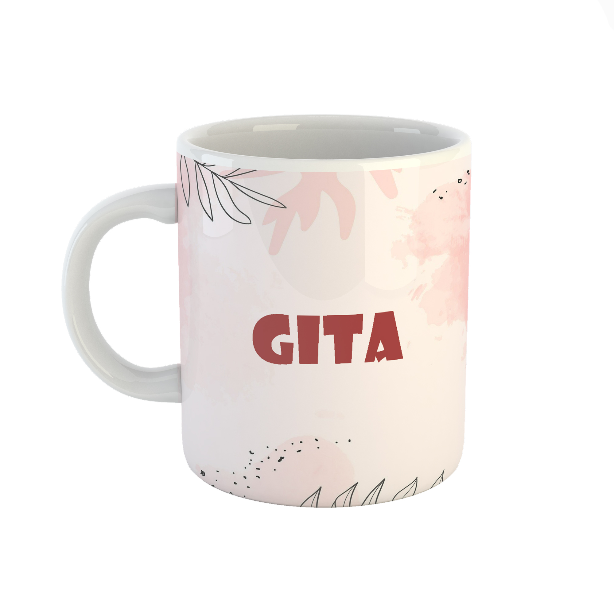 ماگ طرح اسم گیتا مدل برگ کد 260