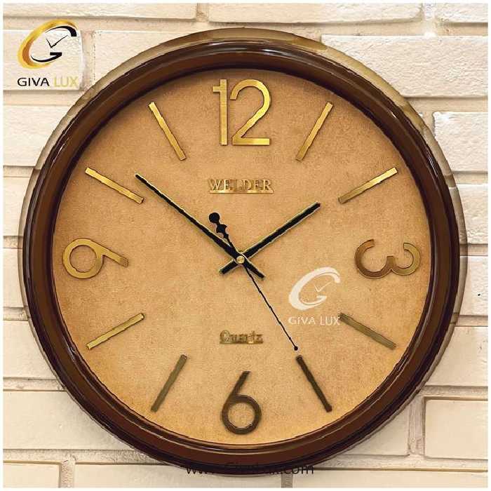 ساعت دیواری اورجینال ولدر PVC قهوه ای| کد رفرنس 560