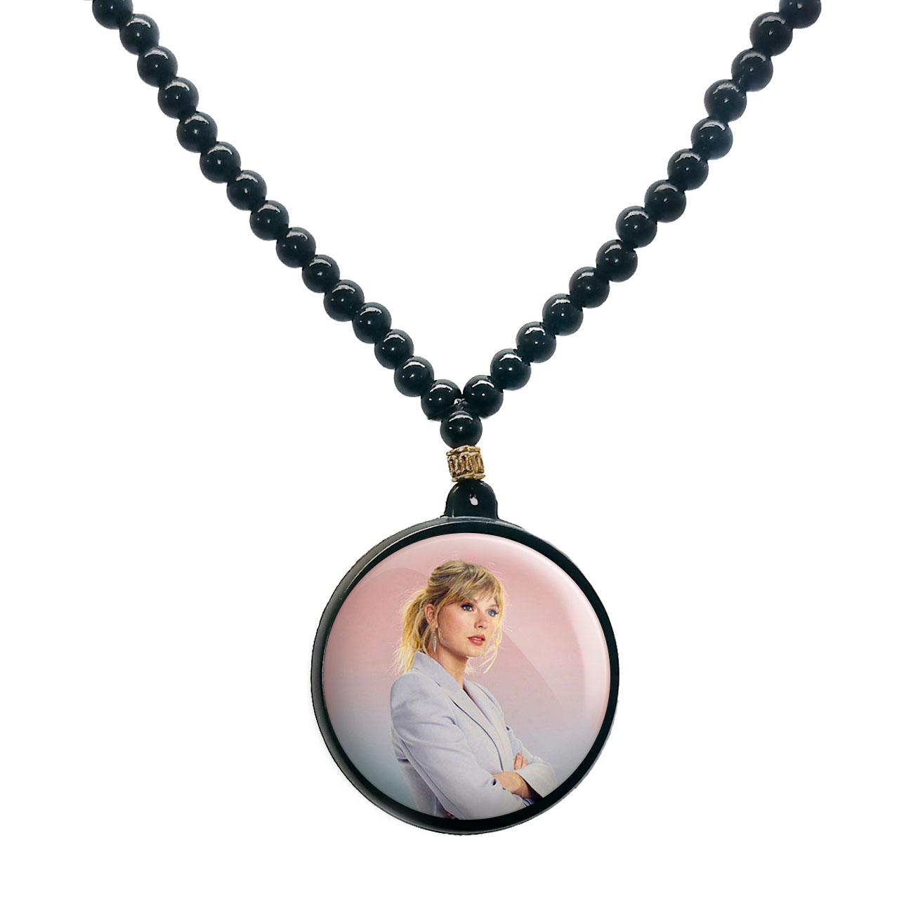 گردنبند پرمانه طرح تیلور سویفت کد pmd.788 مدل دو طرفه