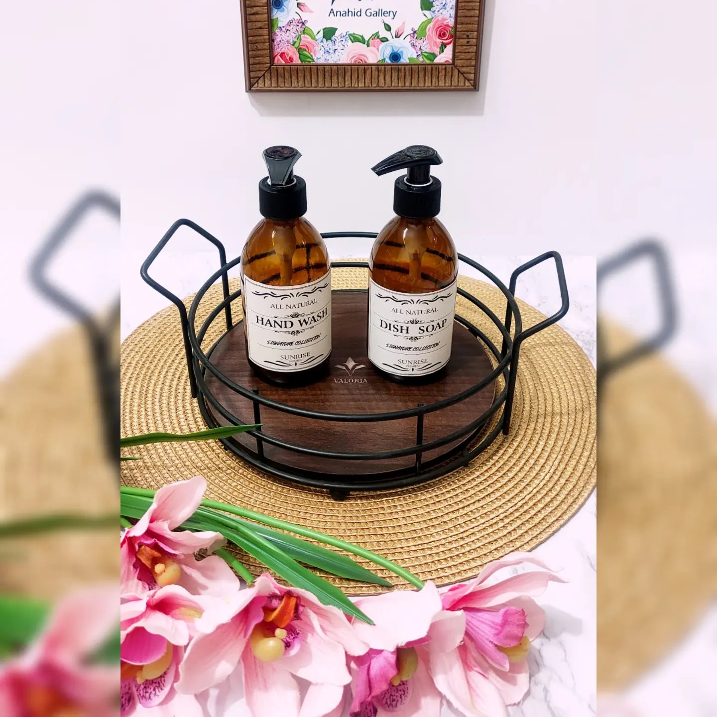 جای مایع ظرفشویی شیشه ای با لیبل ضدآب