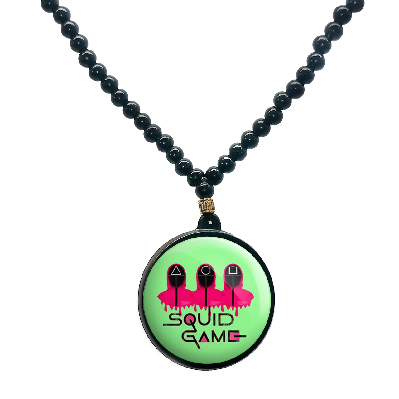 گردنبند پرمانه طرح بازی مرکب کد pmd.7874 مدل دو طرفه