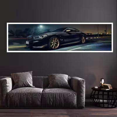 تابلو بکلیت طرح اتومبیل ماشین بی ام دبلیو BMW مدل کشیده W-7838