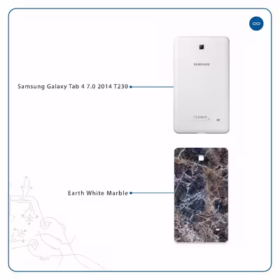 برچسب پوششی ماهوت مدل Earth-White-Marble مناسب برای تبلت سامسونگ Galaxy Tab 4 7.0 2014 T230