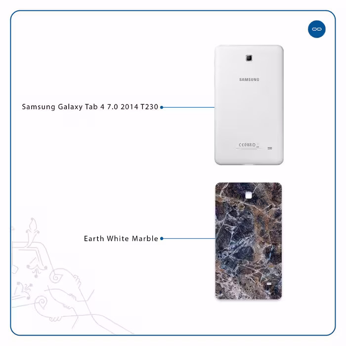 برچسب پوششی ماهوت مدل Earth-White-Marble مناسب برای تبلت سامسونگ Galaxy Tab 4 7.0 2014 T230