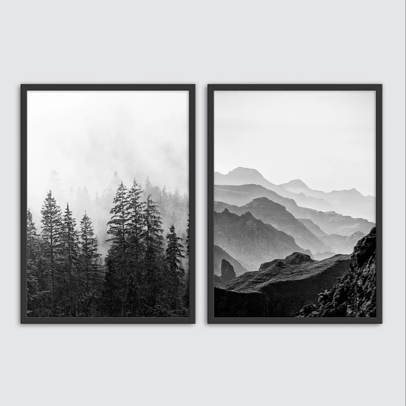 تابلو مدل دکوراتیو طرح بر فراز طبیعت کد TA110821 مجموعه 2 عددی