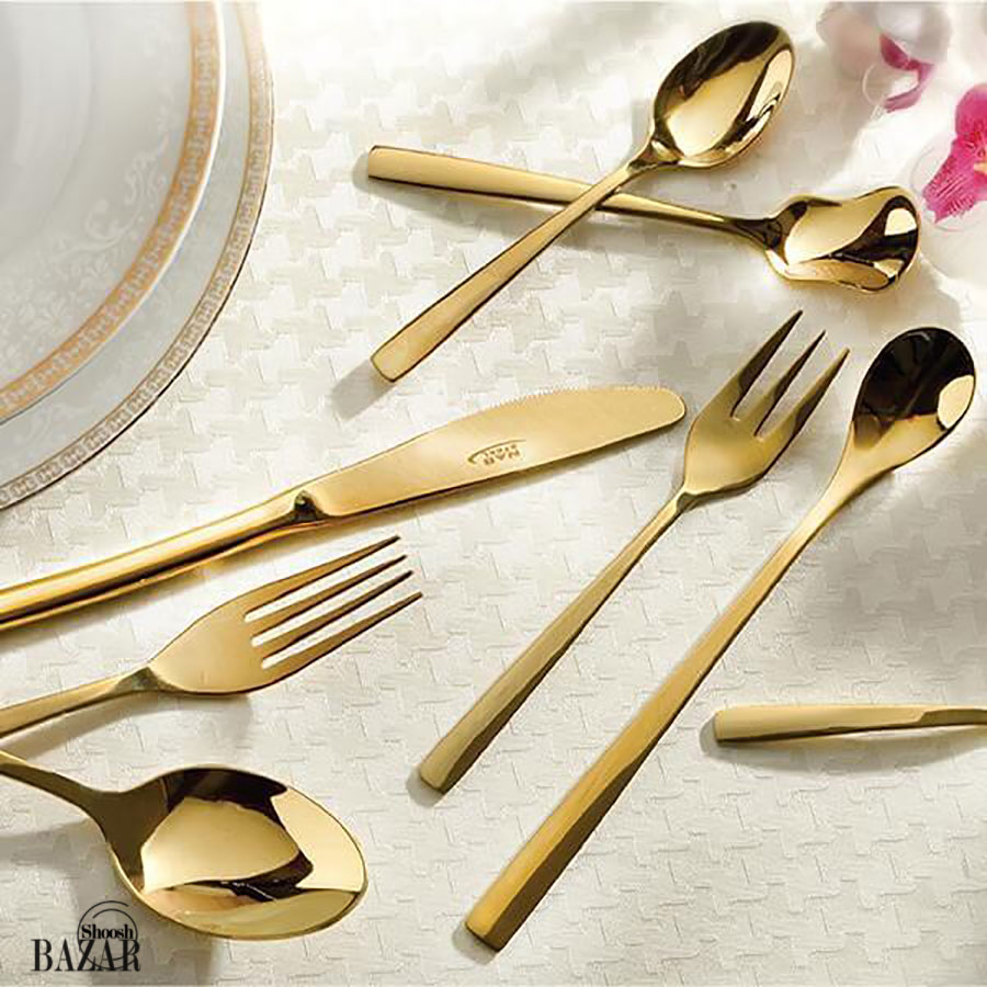 سرویس قاشق و چنگال 57 پارچه ناب استیل مدل فلورانس Felorance