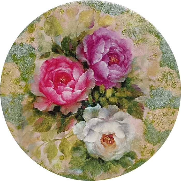 بشقاب دیوارکوب سفالی مدل گل کد 14