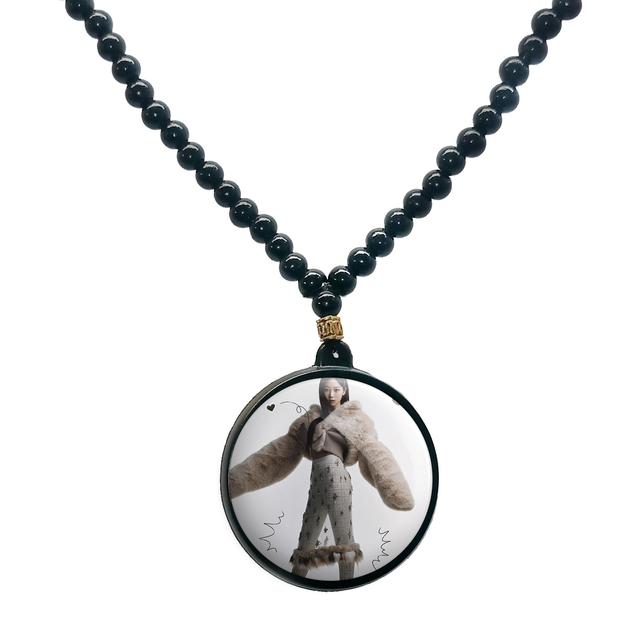 گردنبند پرمانه طرح aespa کد pmd.18482 مدل دو طرفه