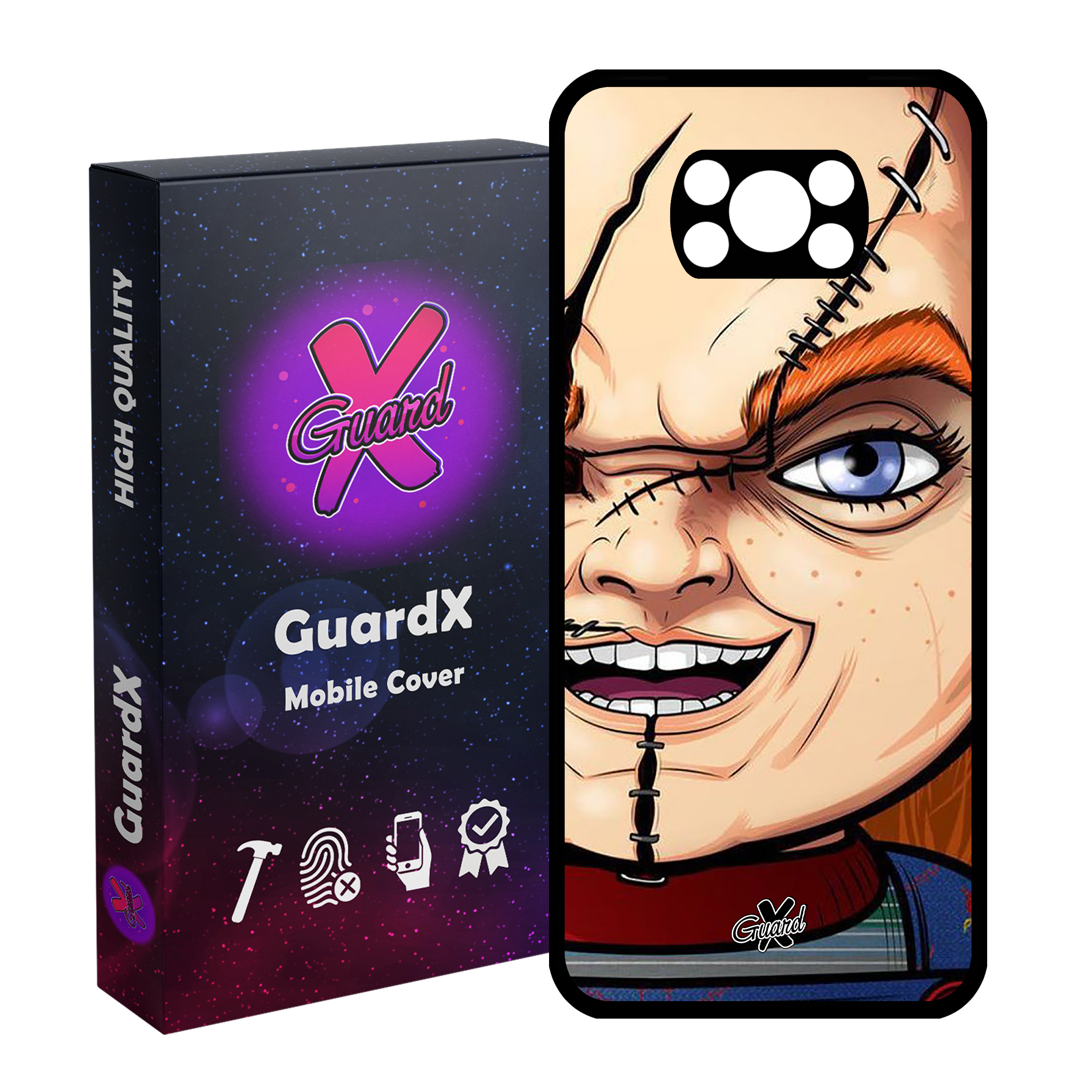 کاور گارد ایکس طرح چاکی مدل Glass10441 مناسب برای گوشی موبایل شیائومی Poco X3 NFC/Poco X3/Poco X3 Pro