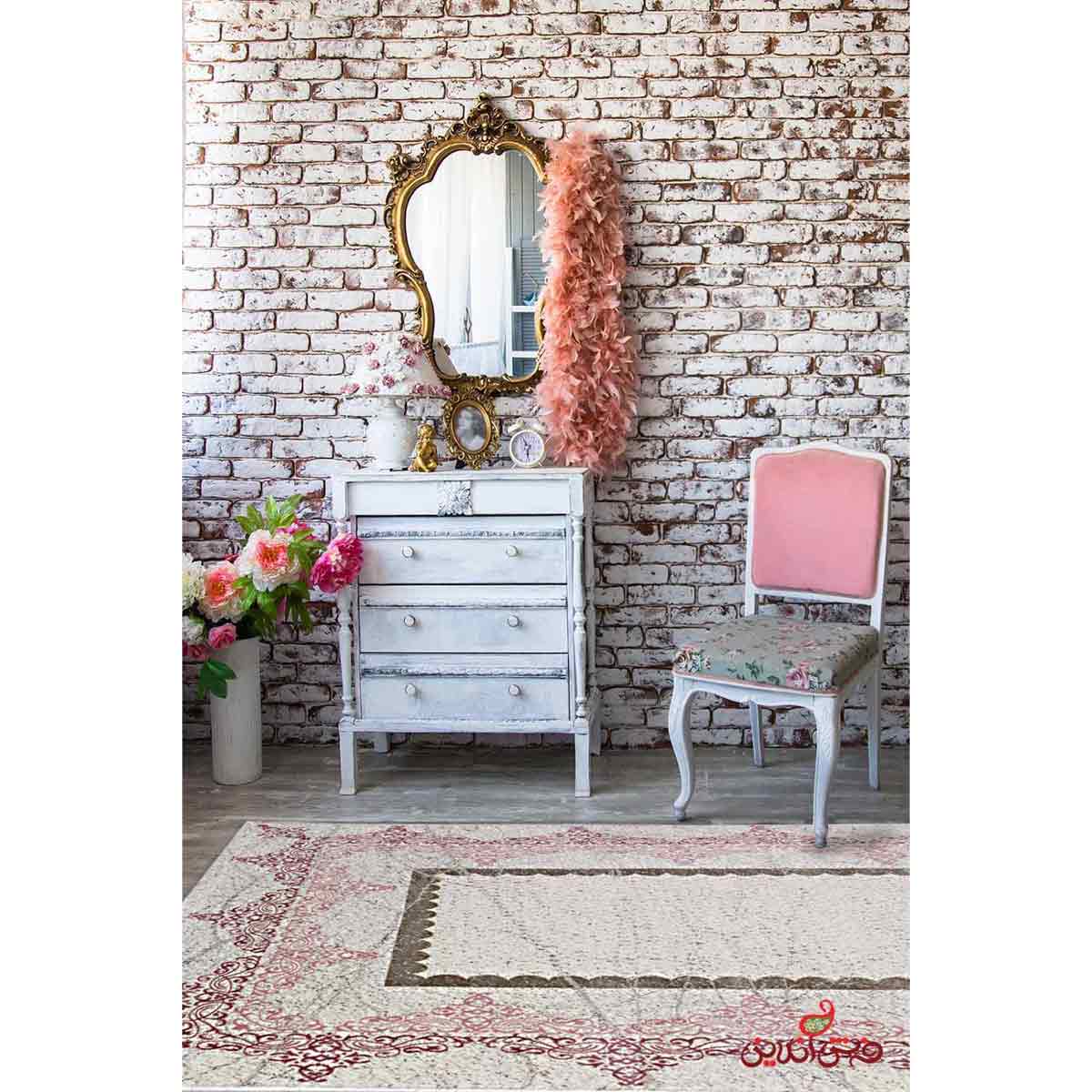 فرش  ماشینی ساوین کد 1505 صورتی