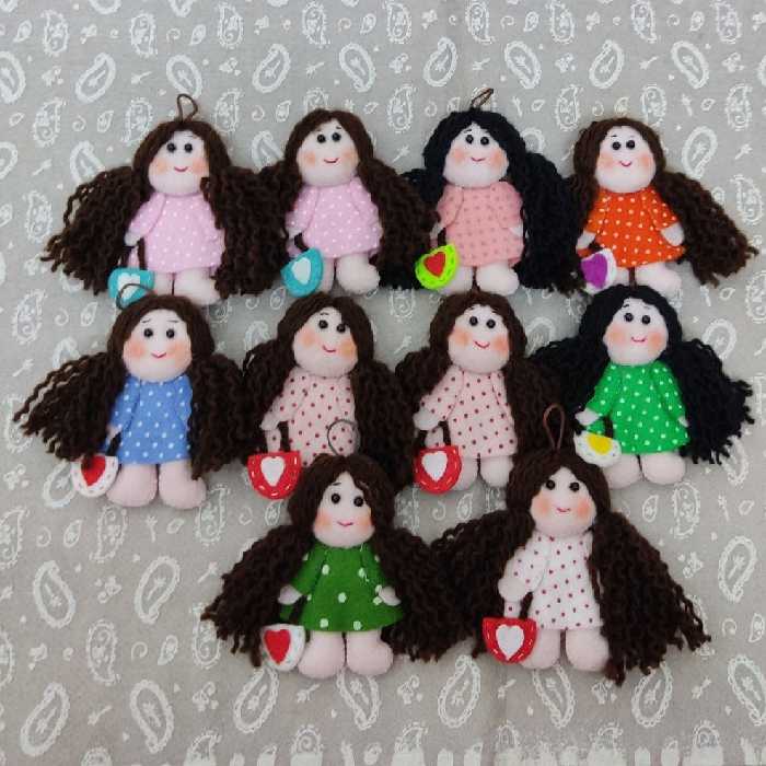 آویز عروسکی مدل رنگارنگ بسته 5 عددی