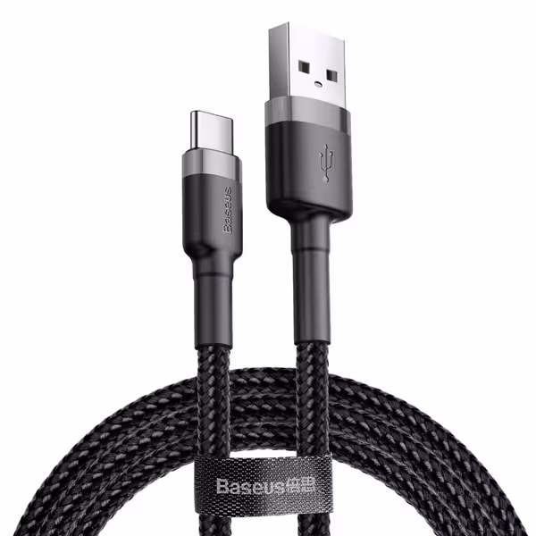 کابل USB به  TYPE_C  باسئوس Baseus cafule Cable USB For Type-C 2A 2M Gray Black
