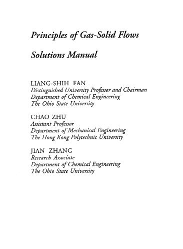خرید و دانلود نسخه کامل کتاب [Solution Manual] Principles of Gas-Solid Flows - Pdf
