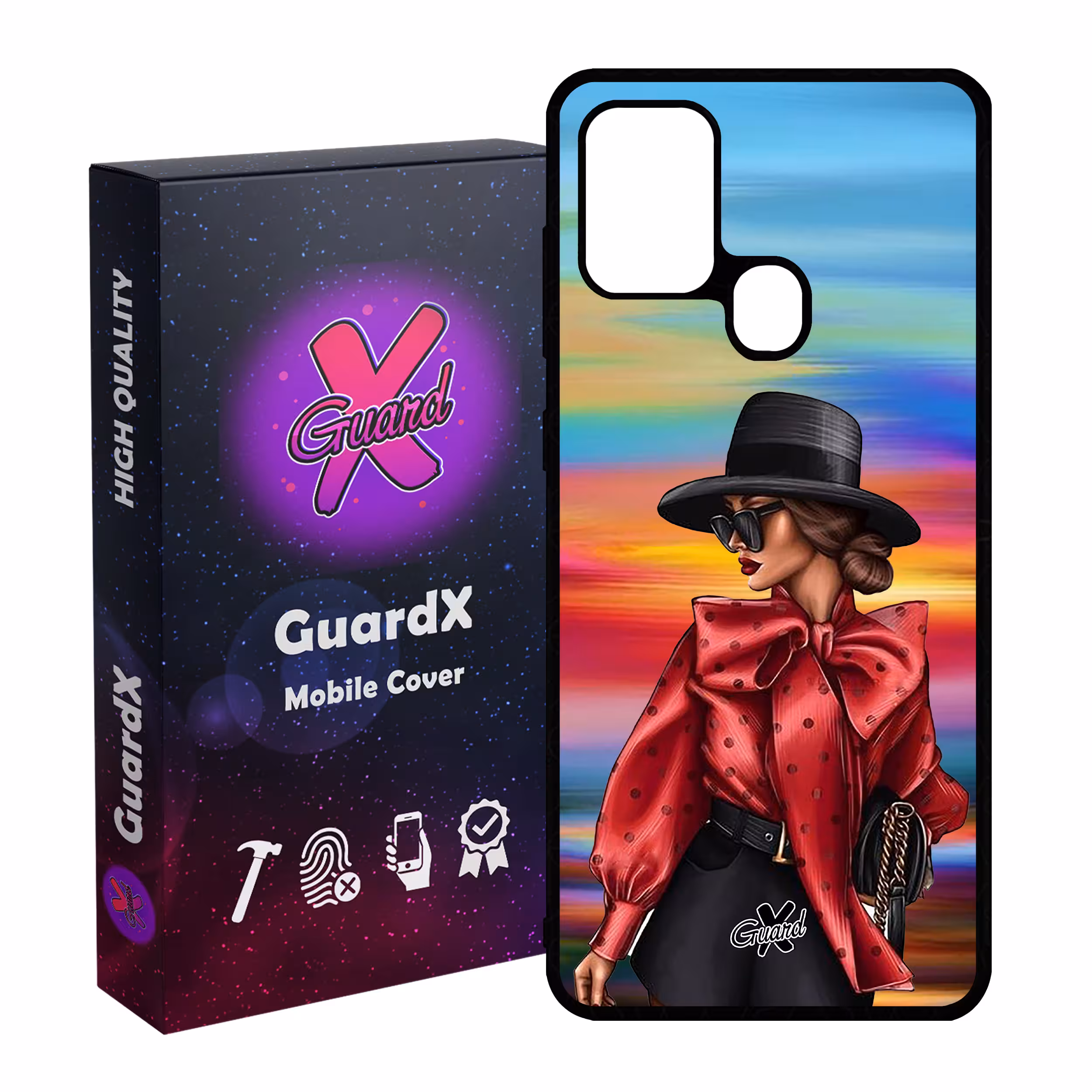 کاور گارد ایکس طرح Girl مدل Glass10086 مناسب برای گوشی موبایل سامسونگ Galaxy A21s