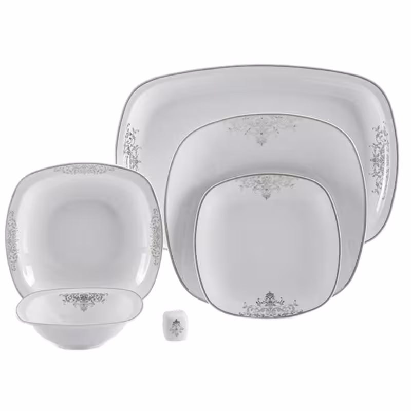 سرویس غذاخوری 27 پارچه چینی زرین ایران سری کواترو مدل montecarlo 2