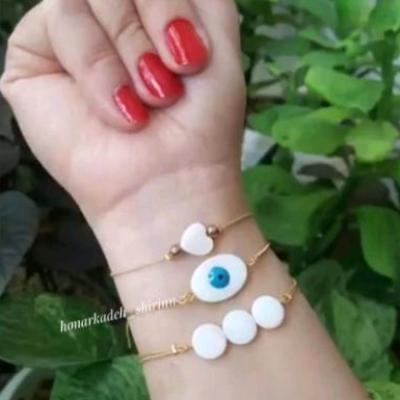 پک سه عددی دستبندشامل سه عدد دستبند با سنگ صدف