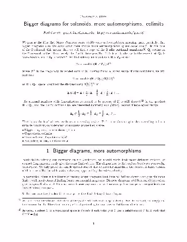 خرید و دانلود نسخه کامل کتاب Bigger diagrams for solenoids, more automorphisms. colimits