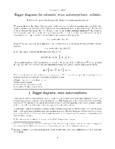 خرید و دانلود نسخه کامل کتاب Bigger diagrams for solenoids, more automorphisms. colimits