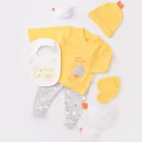 ست لباس بیمارستانی نوزادی 5 تکه طرح جوجه بی بیبی Bi Baby