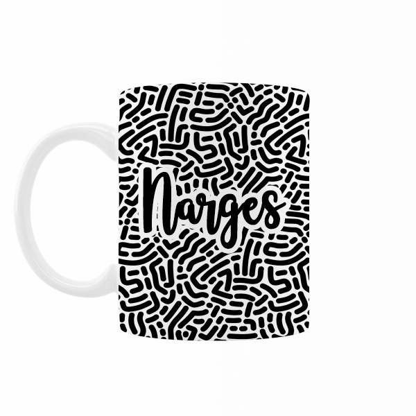 ماگ رژارت مدل اسم نرگس