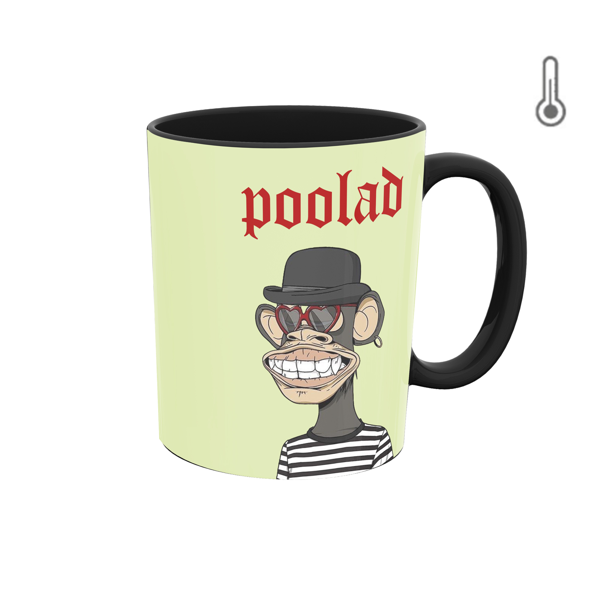 ماگ حرارتی طرح اسم پولاد مدل میمون nft  