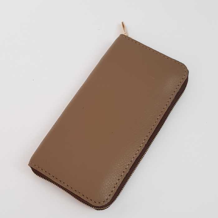 کیف پول دور زیپ چرم طبیعی دست دوز  کد 1