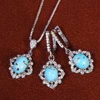 نیم ست فیروزه زنانه کد 21054 - جواهری مشاهیر