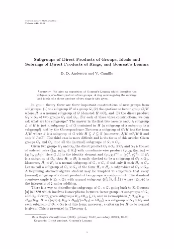 خرید و دانلود نسخه کامل کتاب Subgroups of direct products of groups, ideals and subrings of direct products of rings, and Goursat’s lemma
