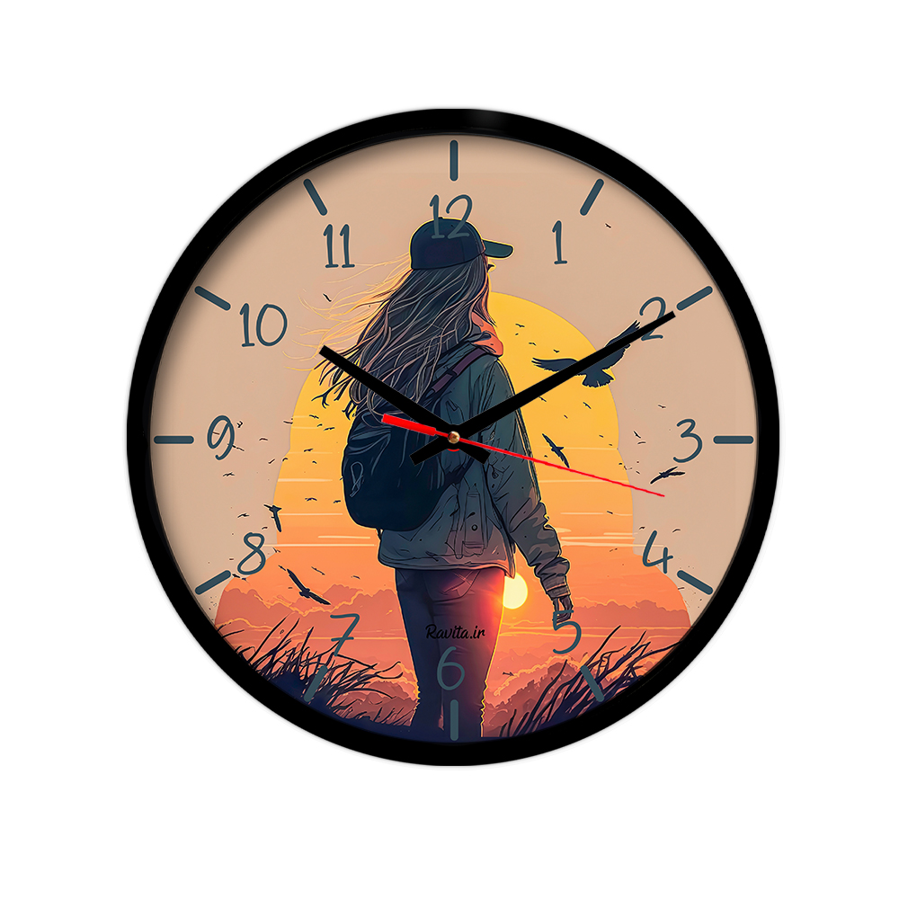 ساعت‌ دیواری رومیزی راویتا طرح دختر کد 3505