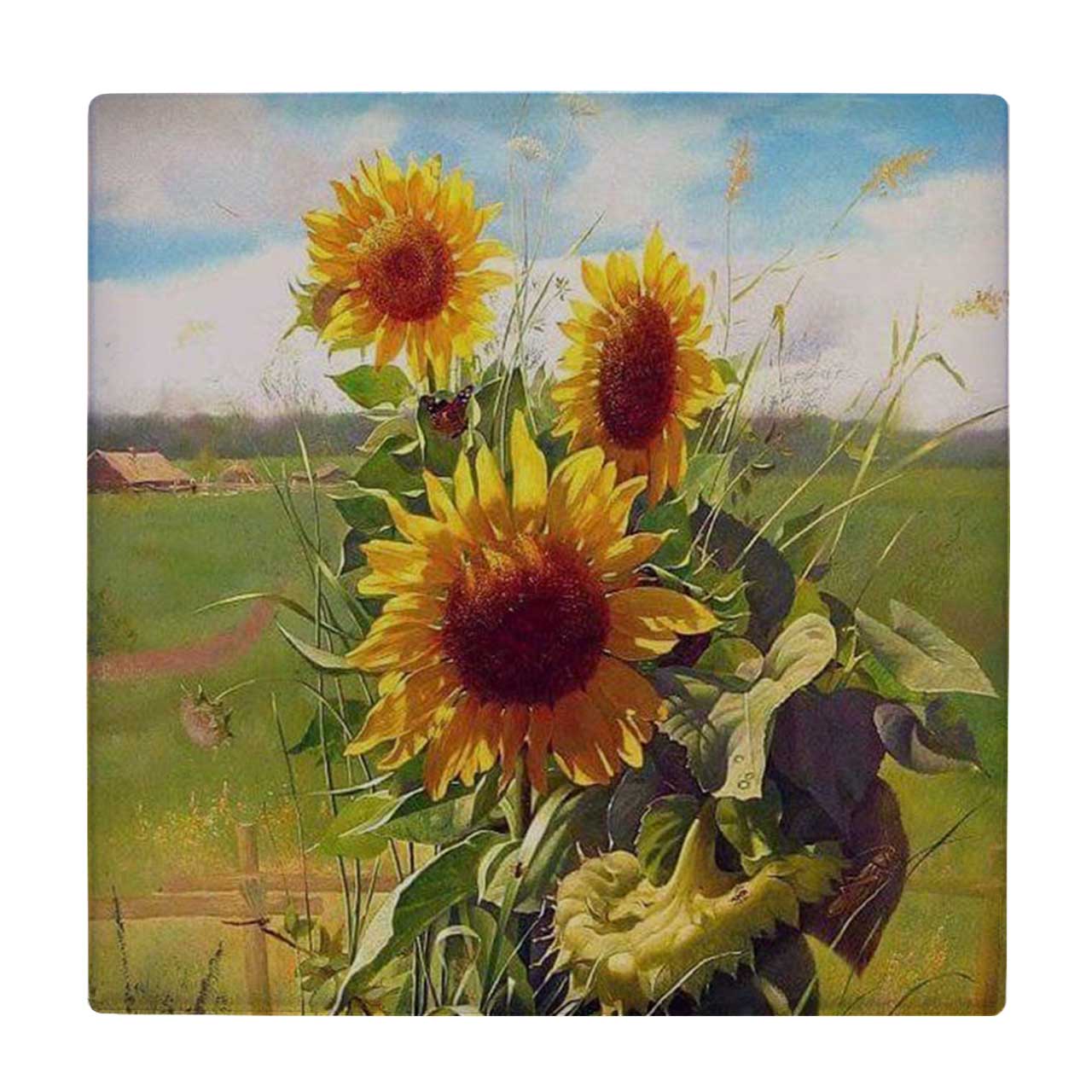  کاشی طرح نقاشی گل های آفتابگردان کد wk1039