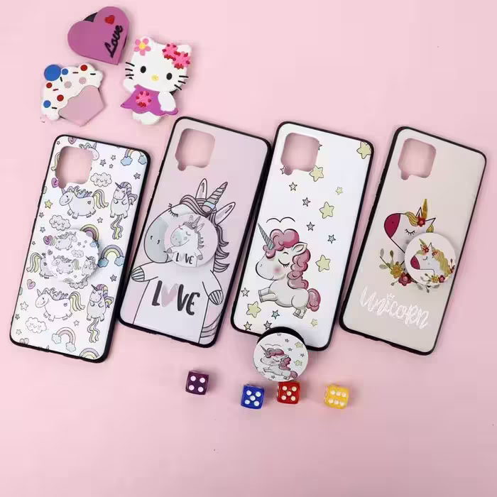 کاور طرح دخترانه کد 488 مناسب برای گوشی موبایل سامسونگ Galaxy A42 به همراه پاپ سوکت