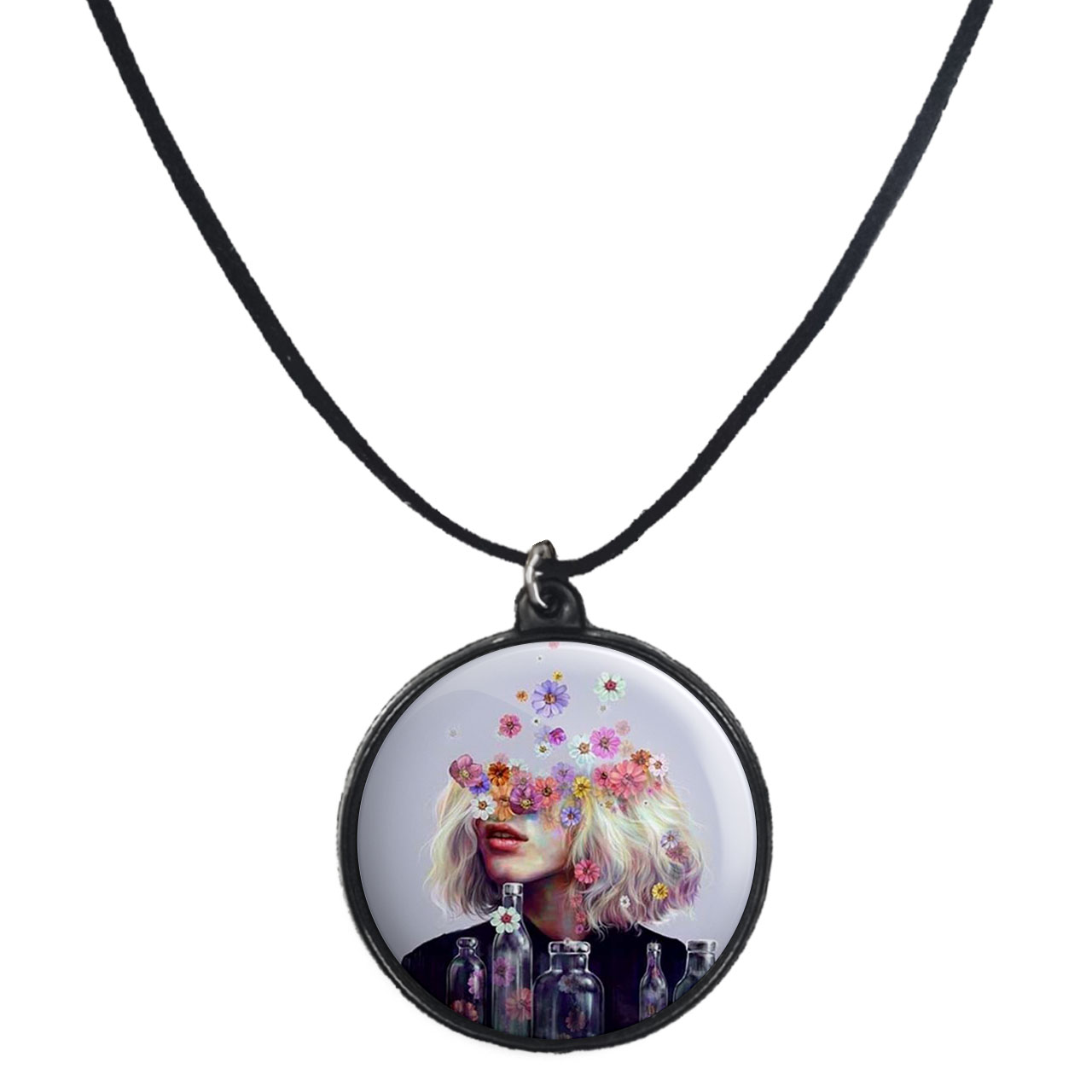 گردنبند پرمانه طرح دخترونه کد pmb.2442 مدل دو طرفه