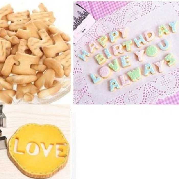 کاتر شیرینی پزی لوازم قنادی پسته طرح حروف انگلیسی مدل PST123 مجموعه 26 عددی