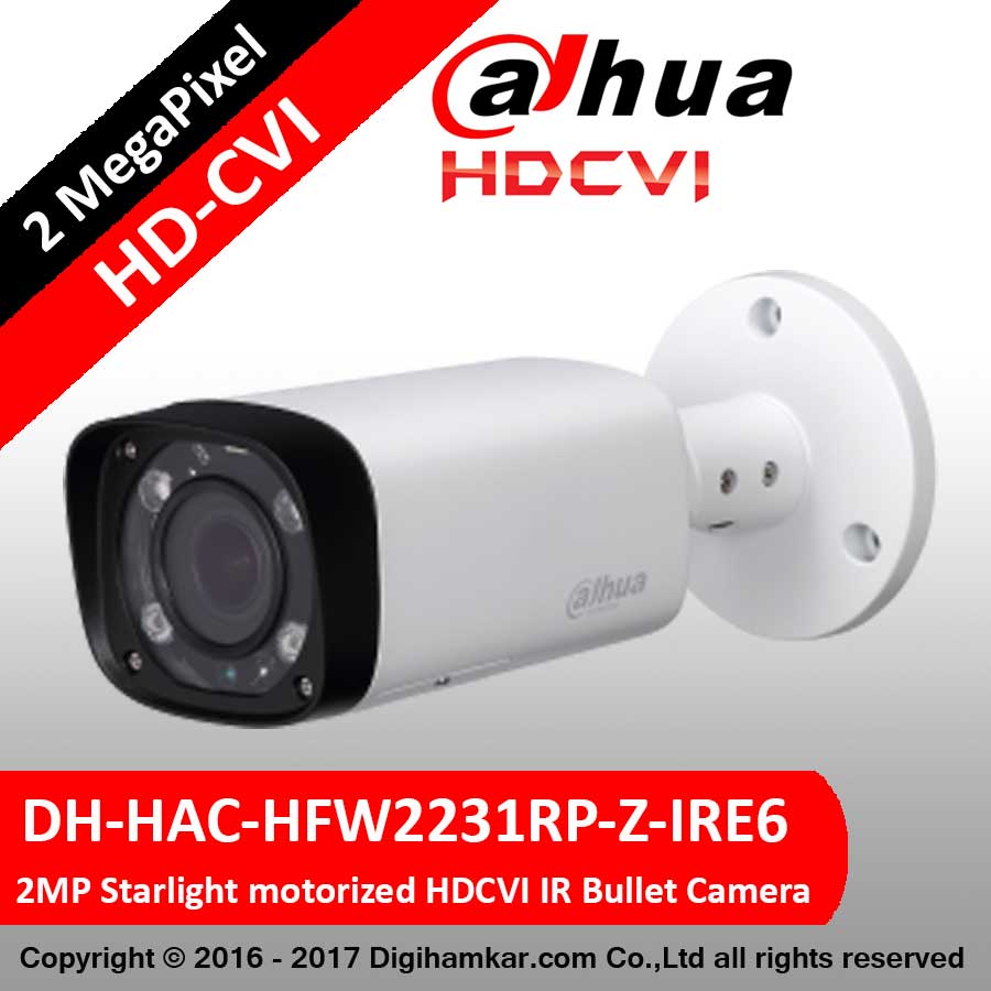 دوربین مداربسته بولت داهوا HD-CVI مدل DH-HAC-HFW2231RP-Z-IRE6