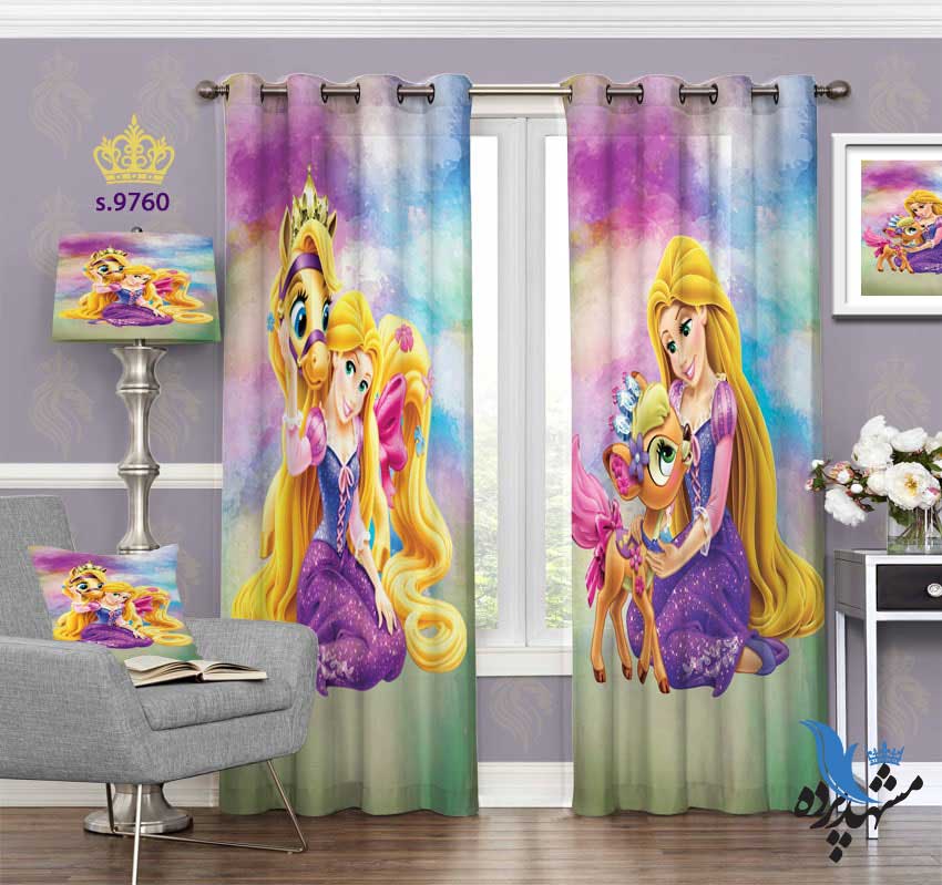 پرده پانچ کودکانه طرح دخترانه S9760