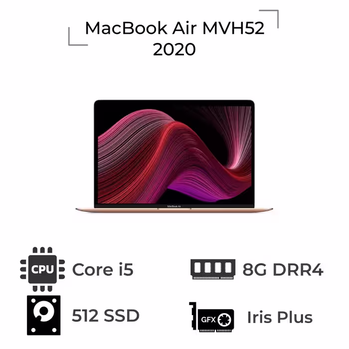 لپ تاپ 13 اینچی اپل مدل MacBook Air MVH52 2020