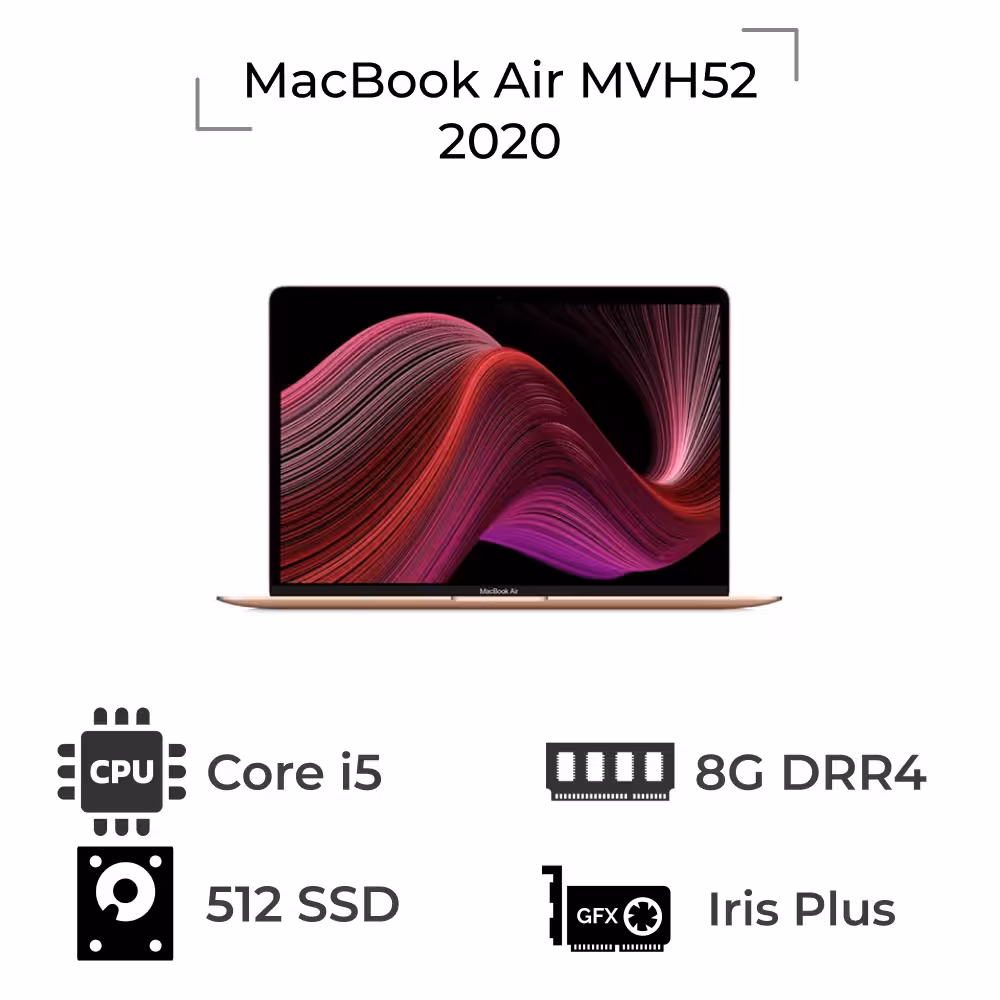 لپ تاپ 13 اینچی اپل مدل MacBook Air MVH52 2020