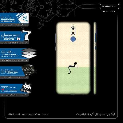 برچسب پوششی ماهوت مدل Minimal Internet Cat Icon-FullSkin مناسب برای گوشی موبایل هوآوی Mate 10 Lite