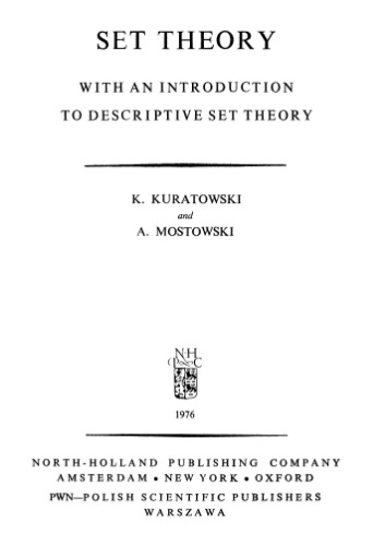 خرید و دانلود نسخه کامل کتاب Set theory, with an introduction to descriptive set theory